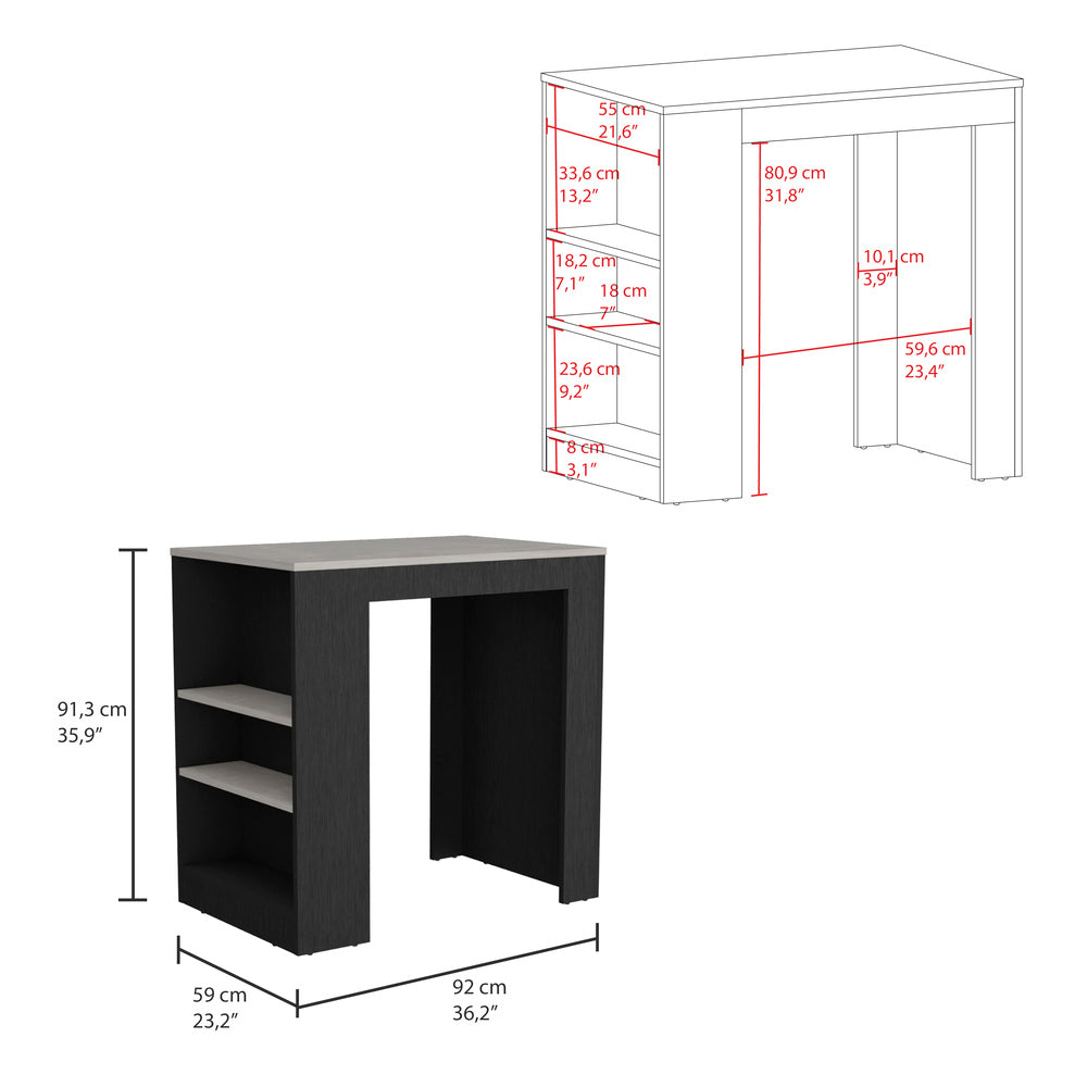 Barra de Cocina Victory, wengue, con Rodachines ZF