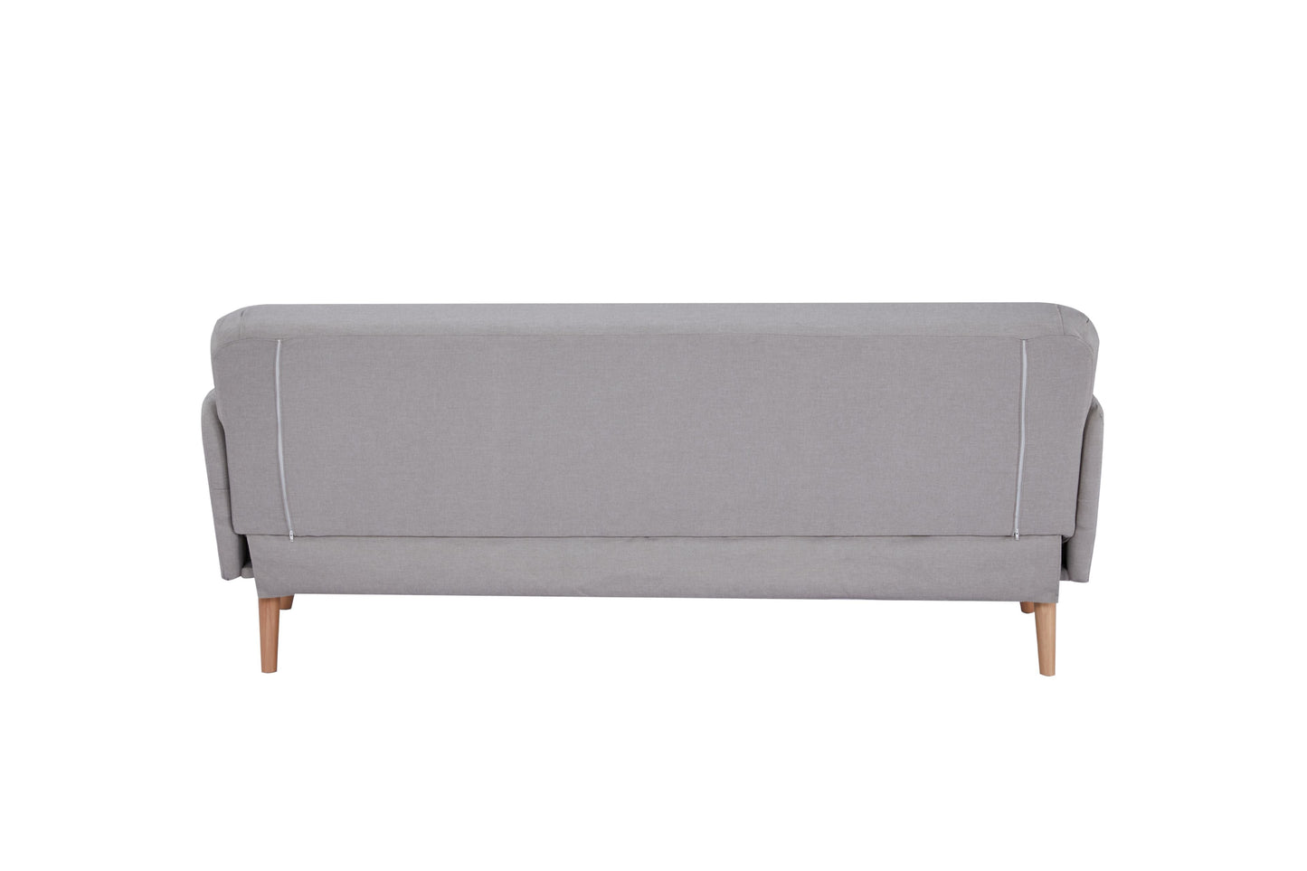 Sofá Cama Saruma, Gris, con estructura de madera y tela 100% poliéster