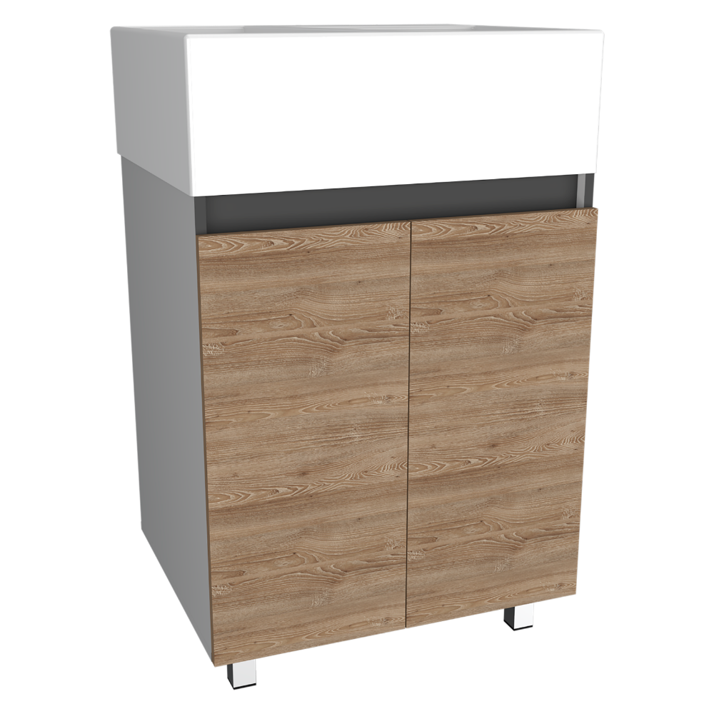 Mueble Lavadero sory color Miel y Plata Oscuro para Cocina.