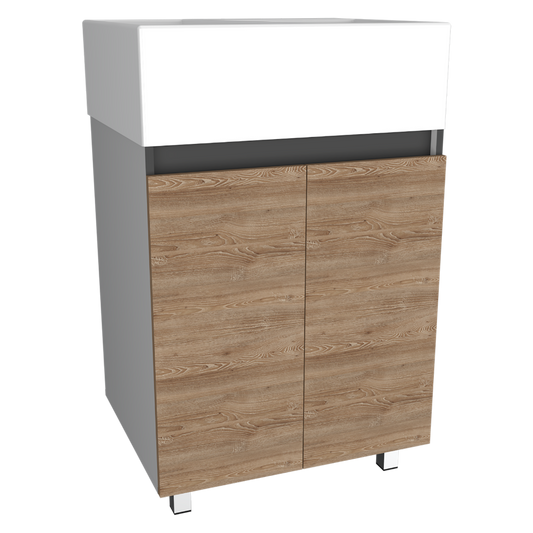 Mueble Lavadero sory color Miel y Plata Oscuro para Cocina.