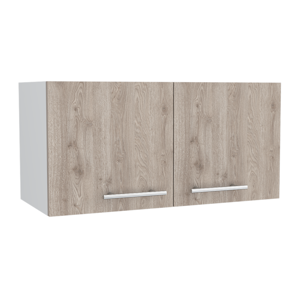 Mueble Sobre Campana Shope color Beige y Blanco para Cocina.