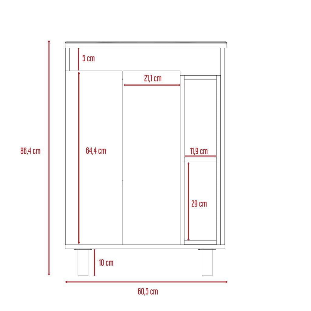 Mueble Lavamanos Meka, Cognac y Cocoa, incluye lavamanos