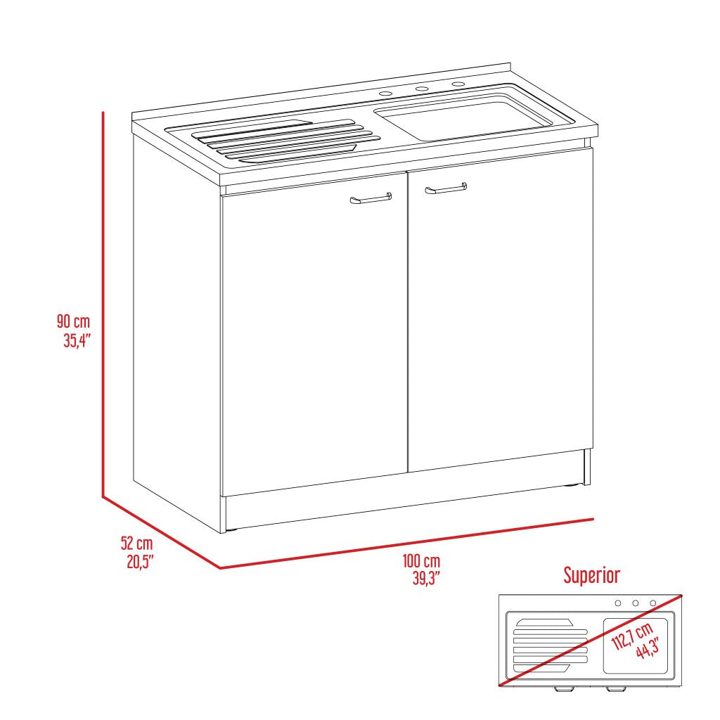 Gabinete Inferio Cantabria, Wengue y Blanco, ideal para espacio reducidos ZF