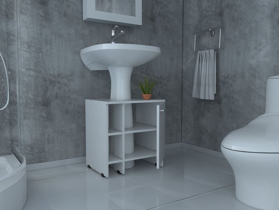 Mueble Lavamanos Omahi color Blanco para Baño.