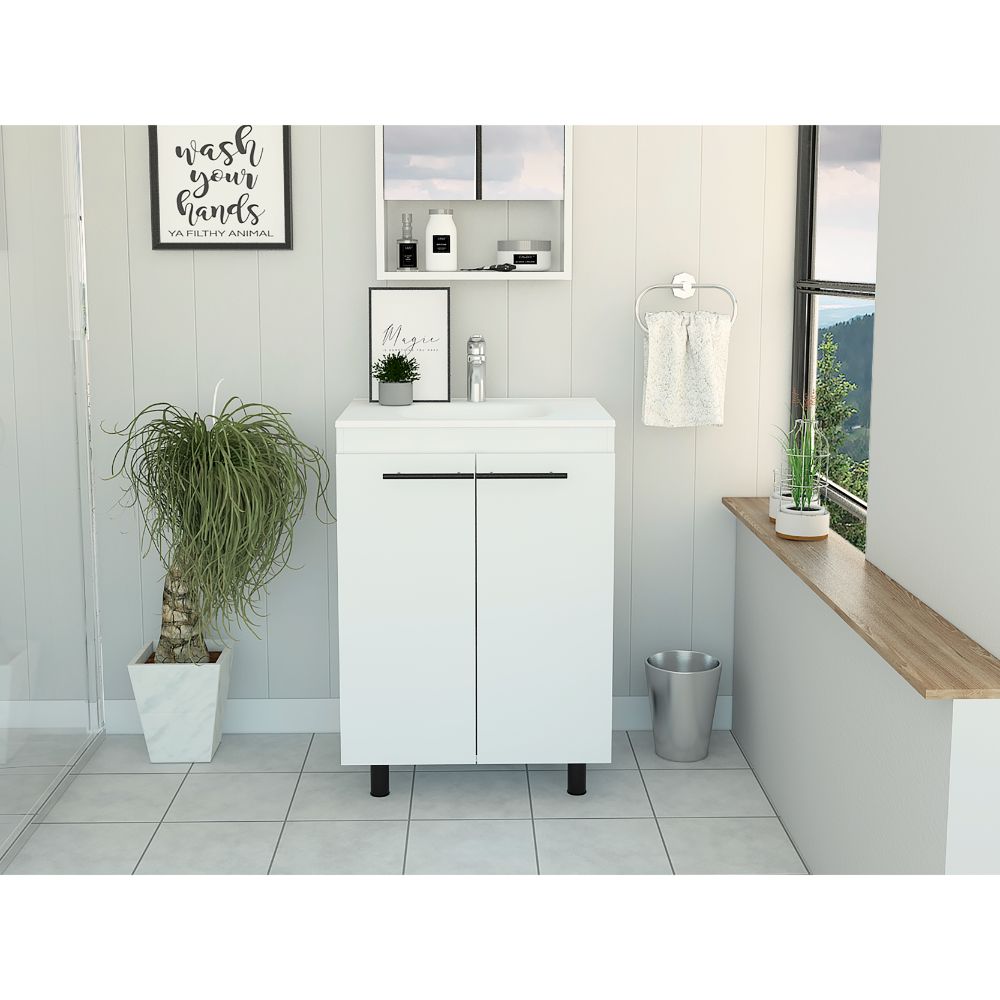 Mueble Lavamanos Anney color Blanco Nevado para Baño.