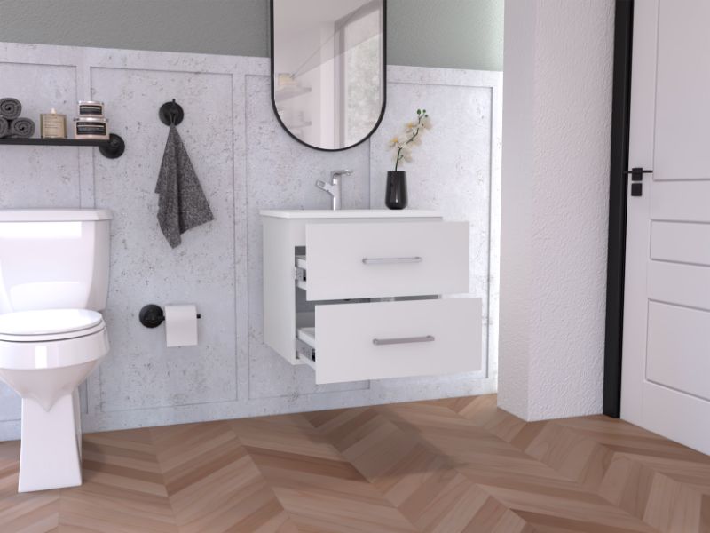 Mueble Lavamanos Fiyi color Blanco para Baño.