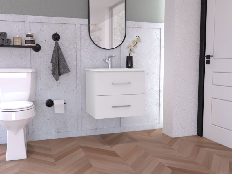 Mueble Lavamanos Fiyi color Blanco para Baño.