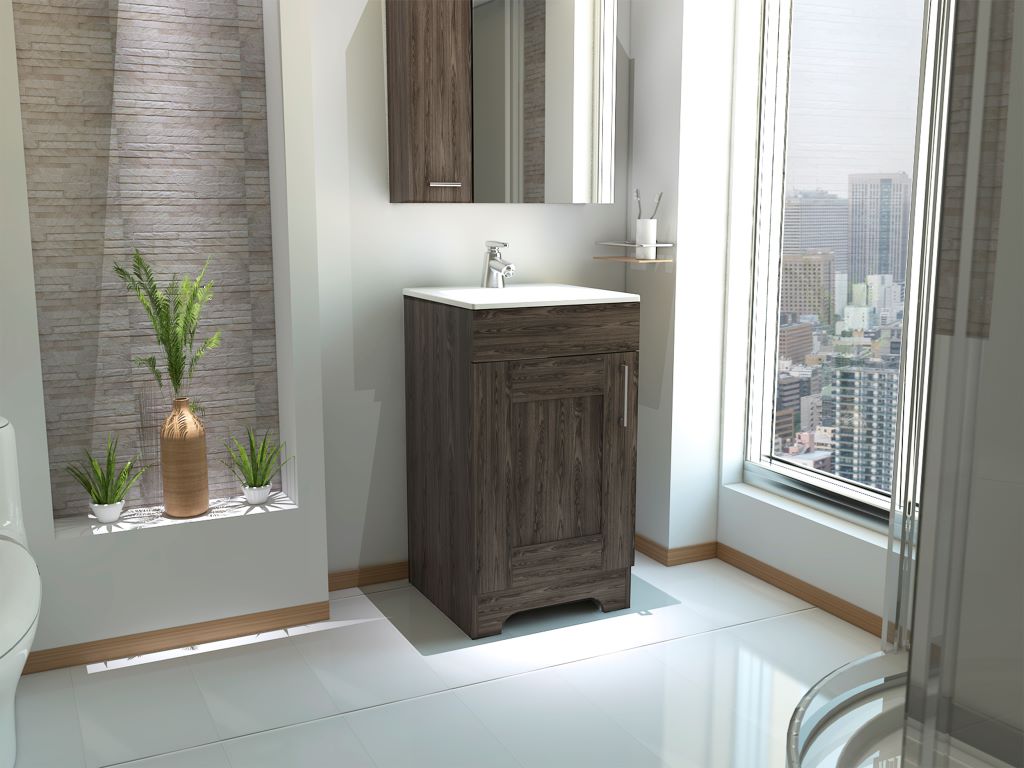 Mueble Lavamanos Apolis color Chocolate para Baño.