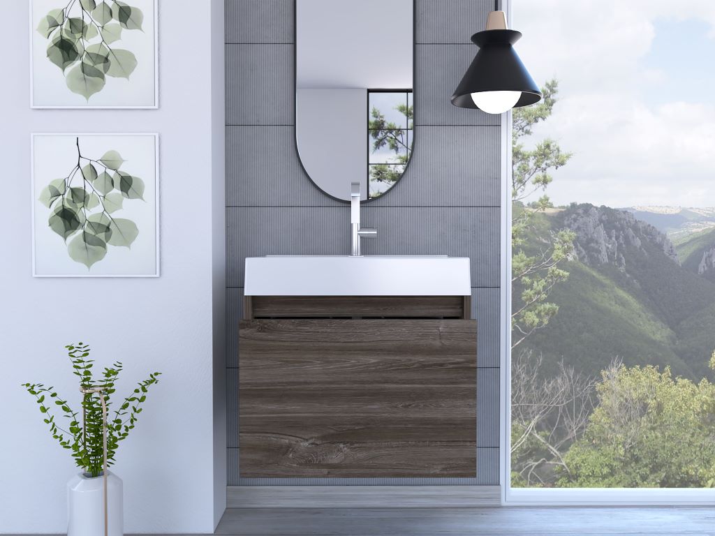 Mueble Lavamanos Fussion color Avellana para Baño.