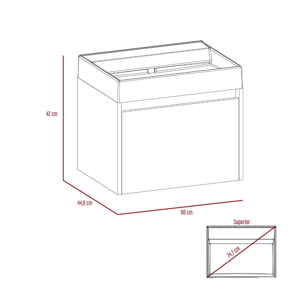 Mueble Lavamanos Fussion color Avellana para Baño.