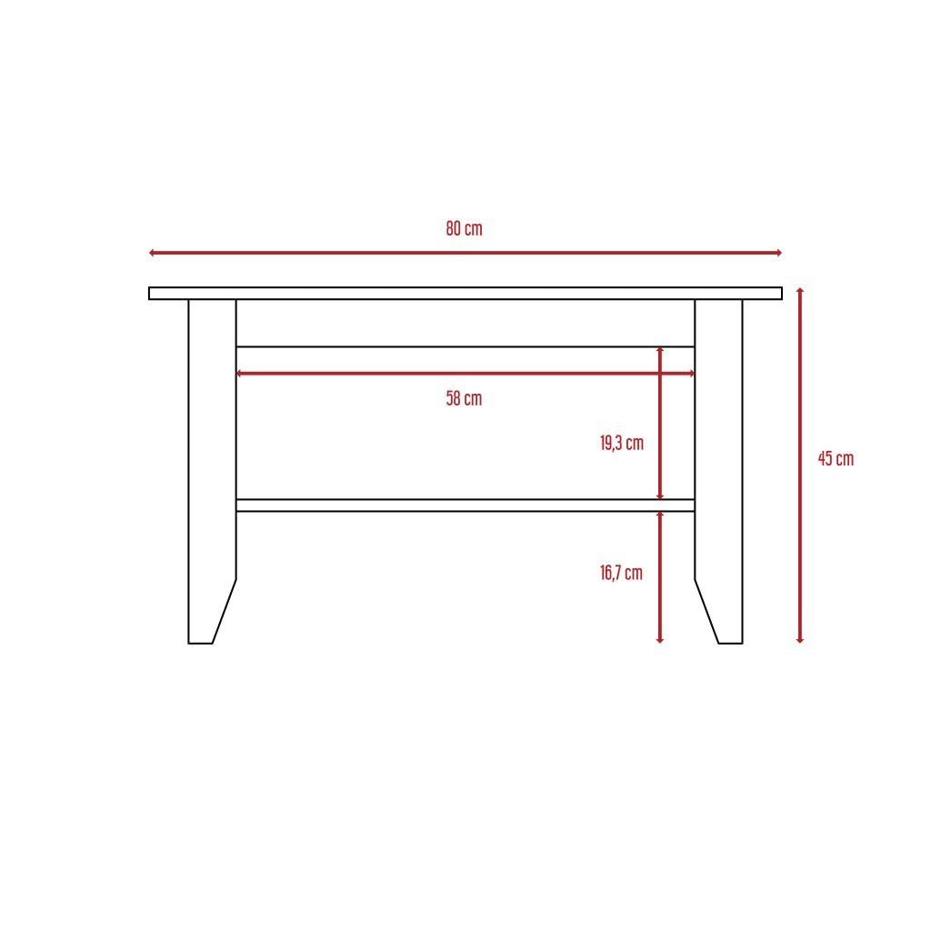 Mesa de Centro Sarume, Beige, con amplia superficie