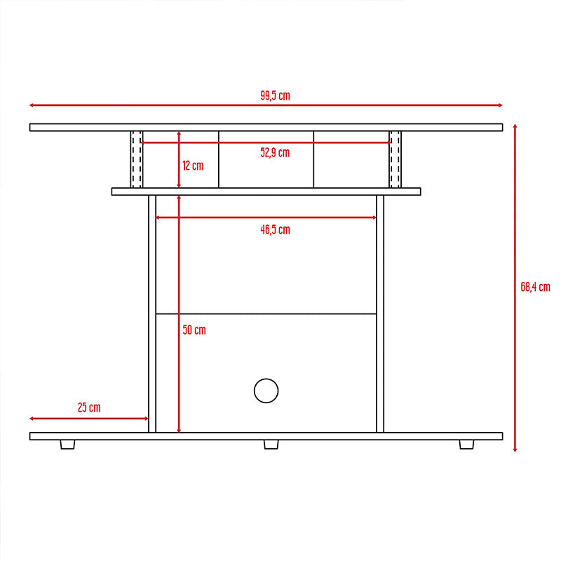 Mesa para TV Lisboa, Wengue, con espacio para televisor de hasta 40 pulgadas