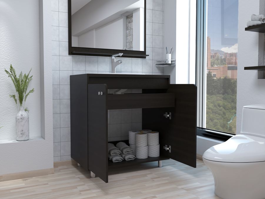 Mueble Lavamanos Rivere color Wengue para Baño.