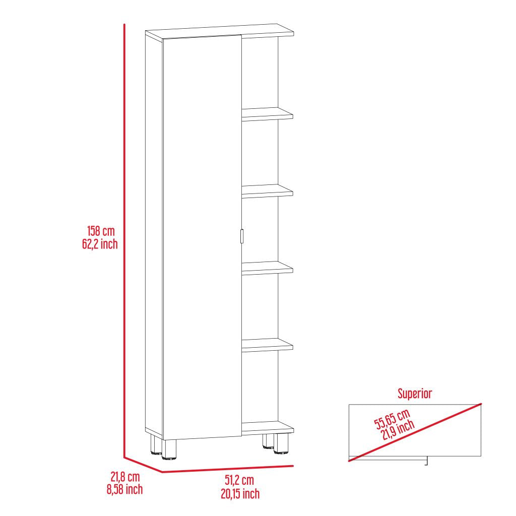 Mueble Esquinero Arán Wengue color con variedad de entrepaños    ZF para Baño.