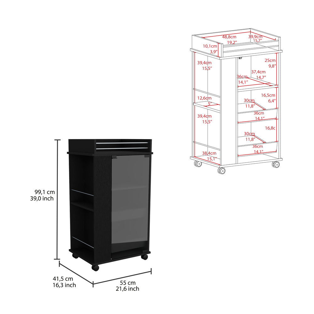 Bar Spirit, Wengue, con Amplios Espacios Para Ubicar Copas y Botellas ZF