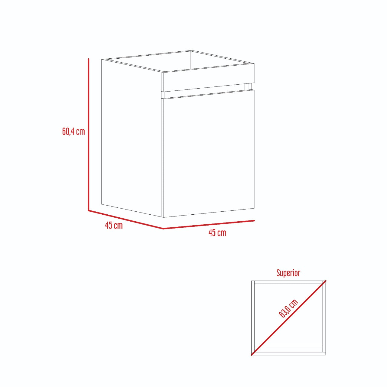 Mueble Lavamanos Gyda color Humo para Baño.