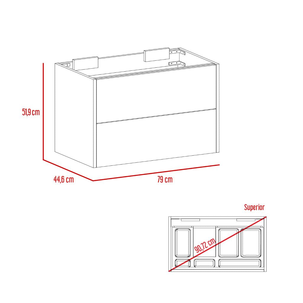 Mueble Lavamanos Nobú color Olmo para Baño.