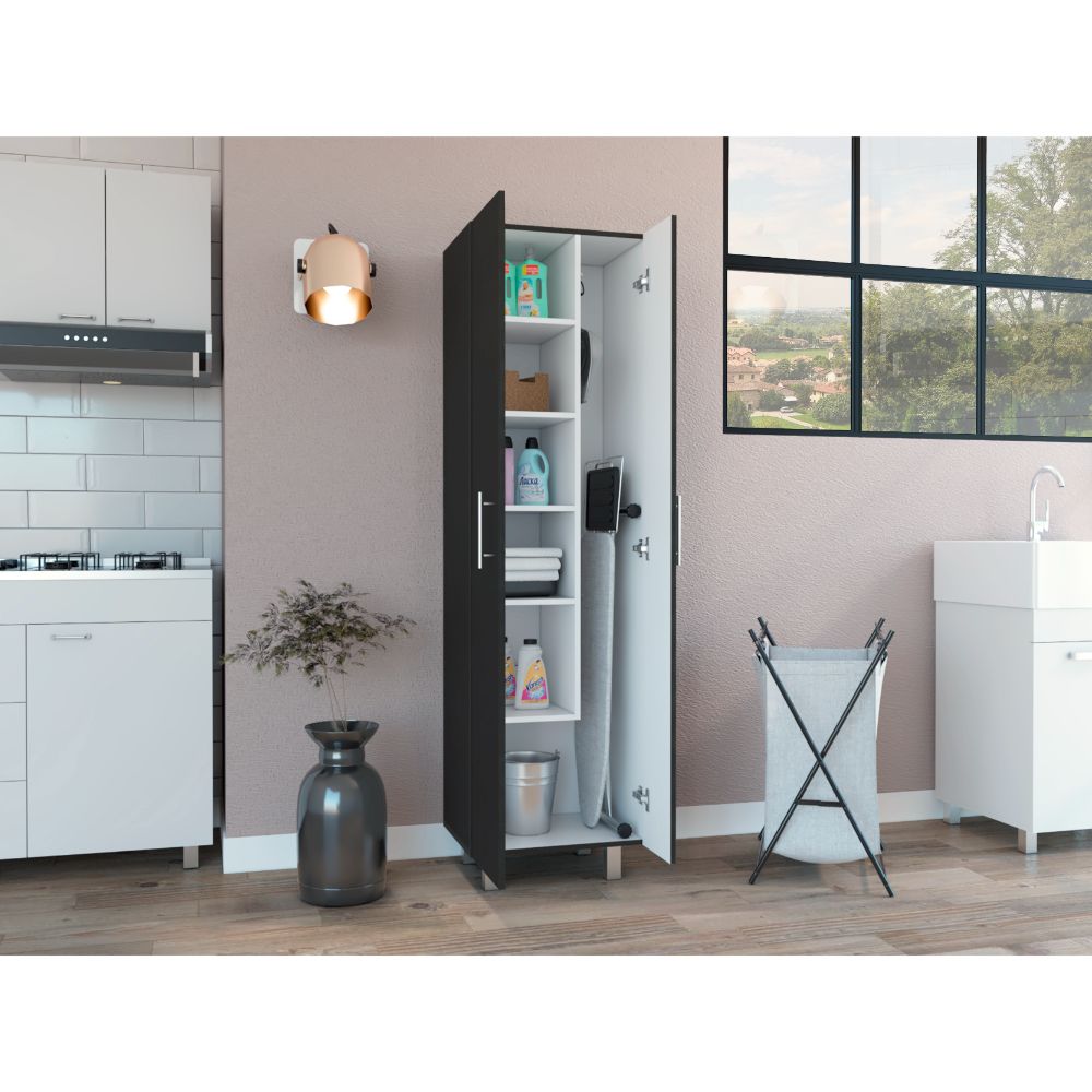 Mueble de Aseo Romana color Wengue y Blanco para Cocina.