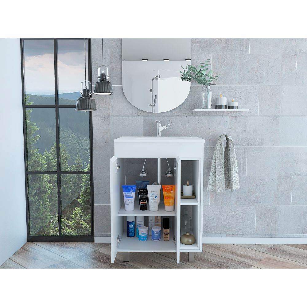 Mueble Lavamanos Meka color Blanco Nevado para Baño.