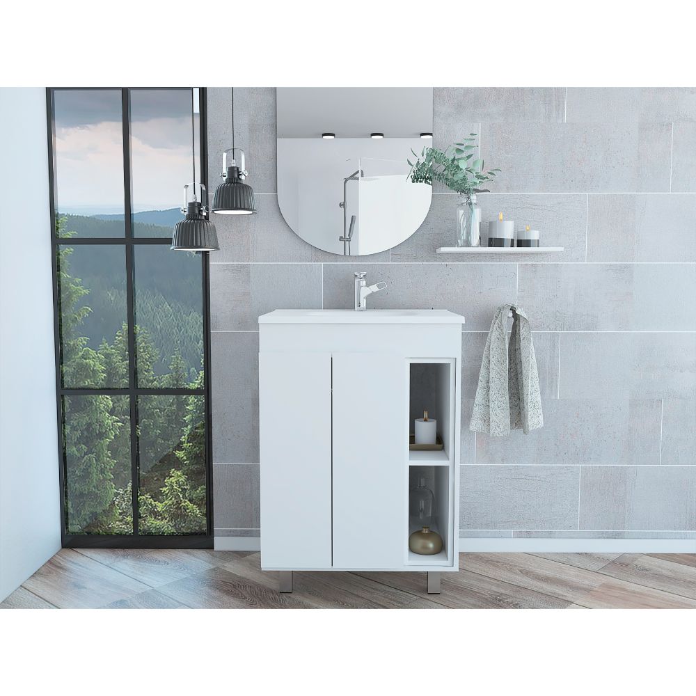 Mueble Lavamanos Meka color Blanco Nevado para Baño.