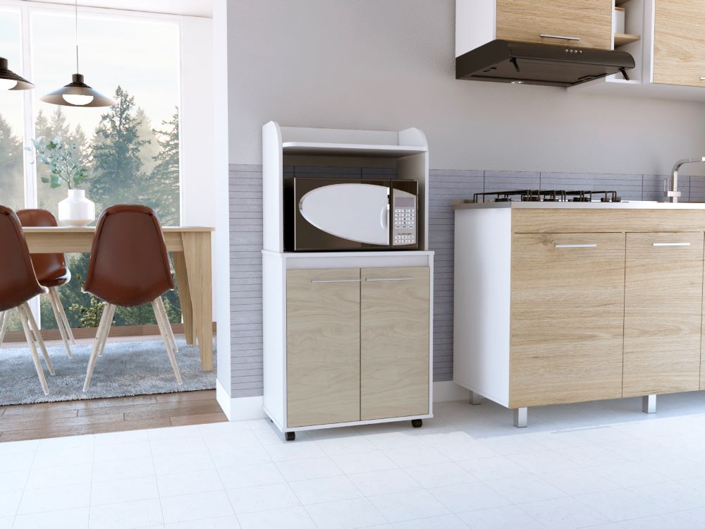 Módulo Microondas Kova, Beige y Blanco Duqueza, con dos puertas batientes ZF