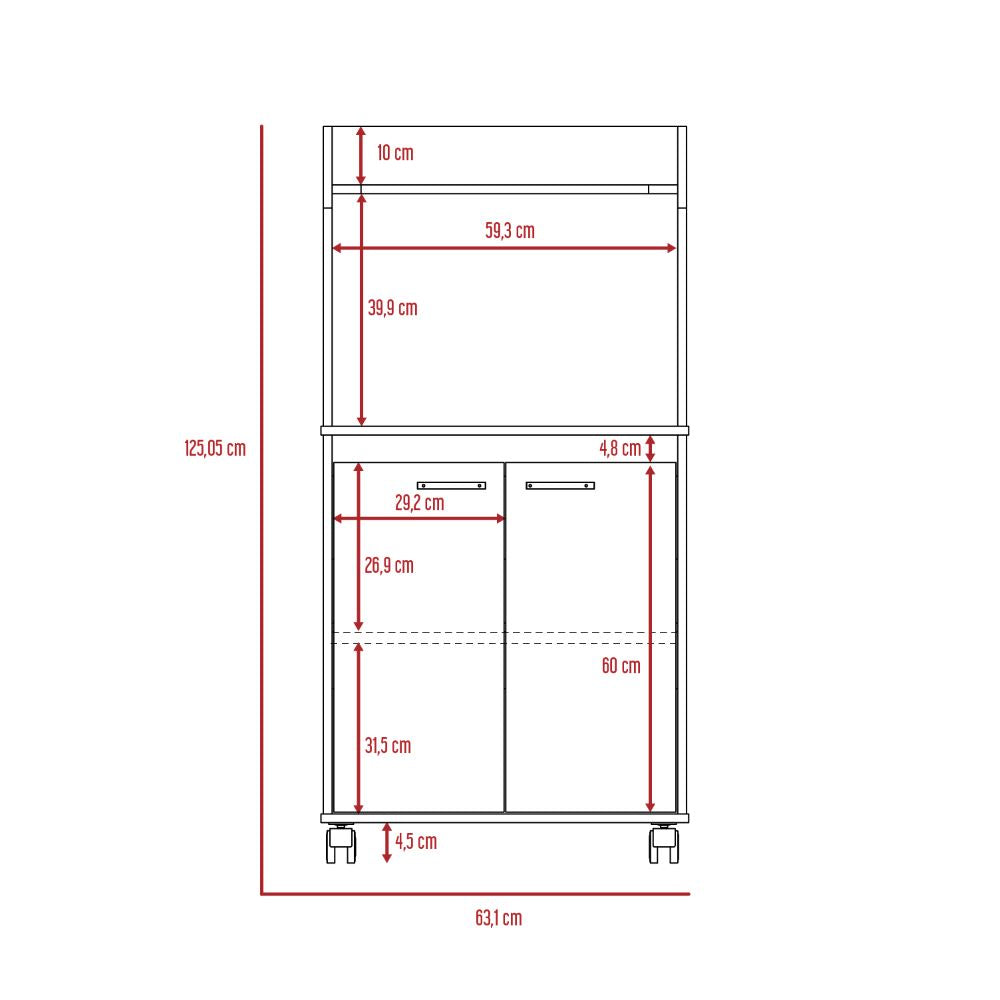 Módulo Microondas Kova, Beige y Blanco Duqueza, con dos puertas batientes ZF