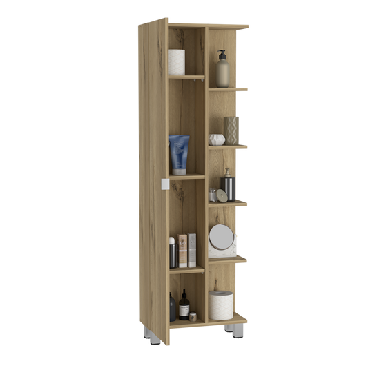 Mueble Esquinero Arán, Café Claro, con Variedad de Entrepaños ZF