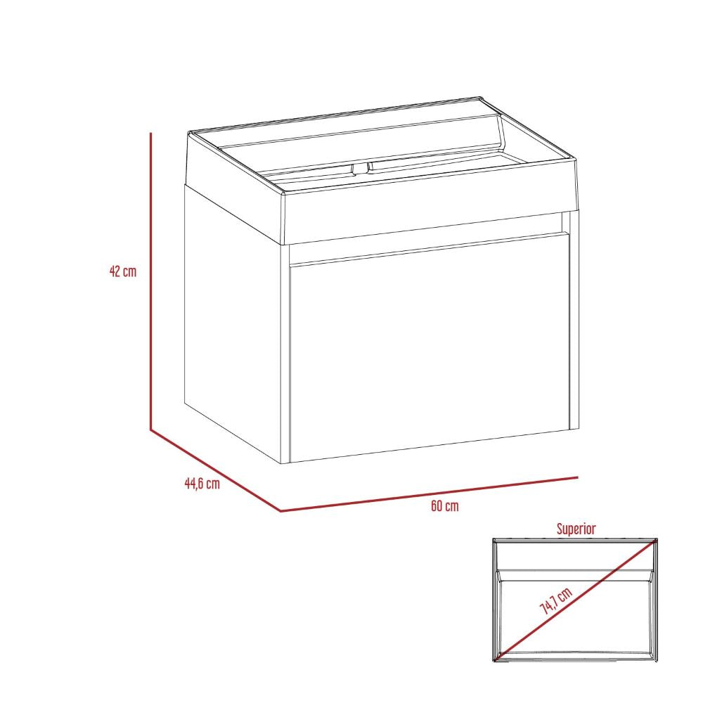 Mueble Lavamanos Fussion, Humo, con Amplio Espacio Para Almacenar