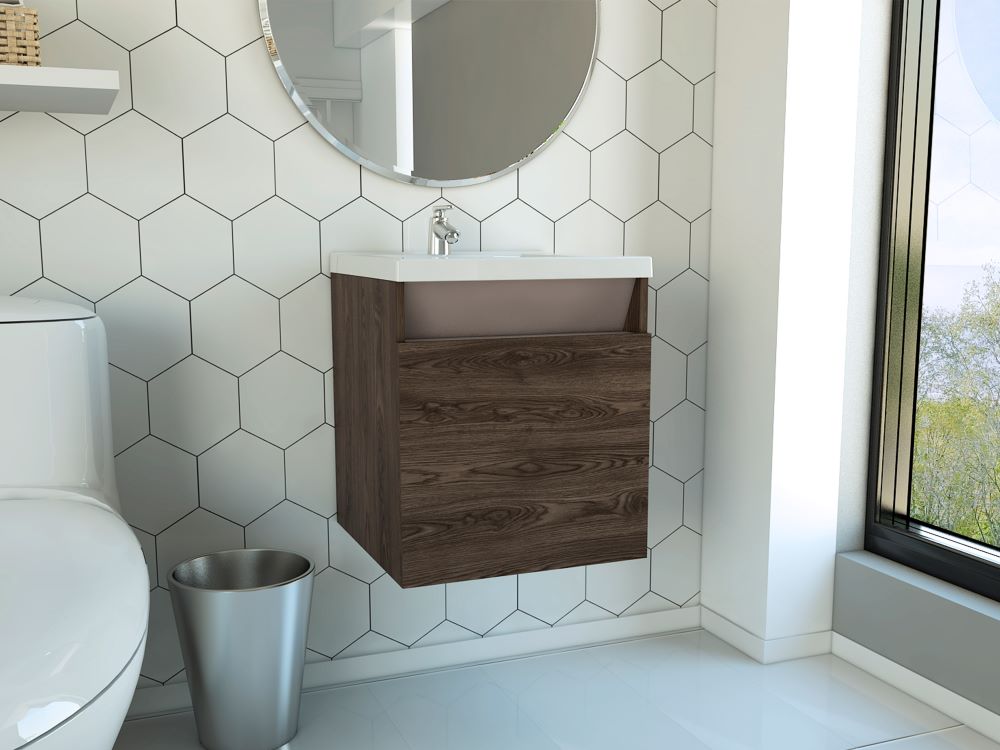 Mueble Lavamanos Udara, Chocolate y Cocoa, con dos puertas batientes 45 COR