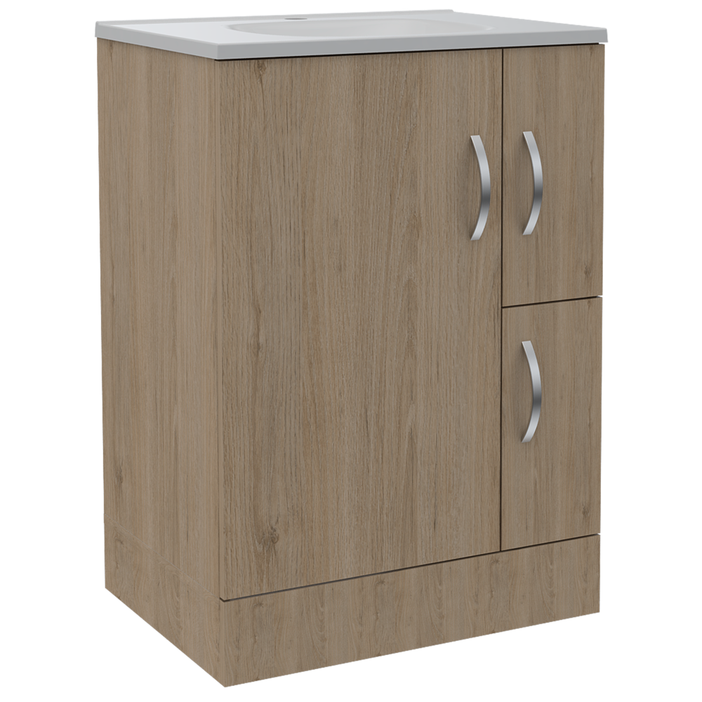 Mueble de Baño Picasso, Beige y Blanco, con espacio para guardar objetos de aseo ZF