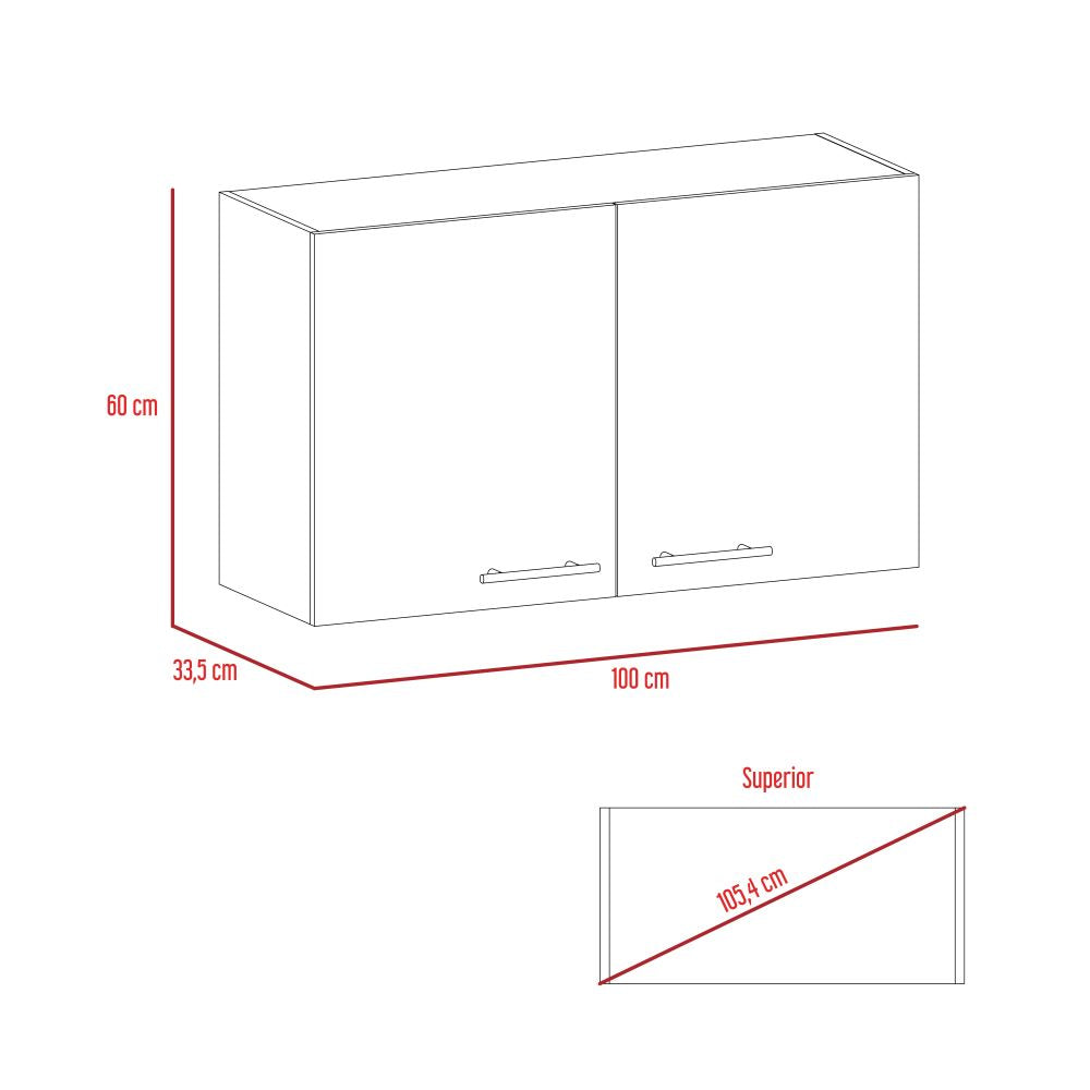 Mueble Aéreo Delhi color Humo y Blanco para Cocina.