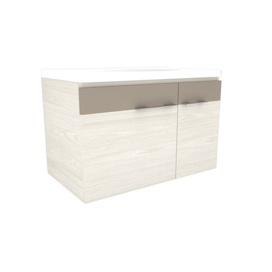 Mueble Lavamanos Elipse color Cocoa y Nevado para Baño.