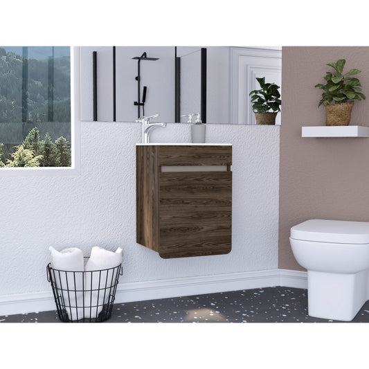 Mueble Lavamanos Aluvy, Chocolate, con gran capacidad de almacenamiento 40 COR