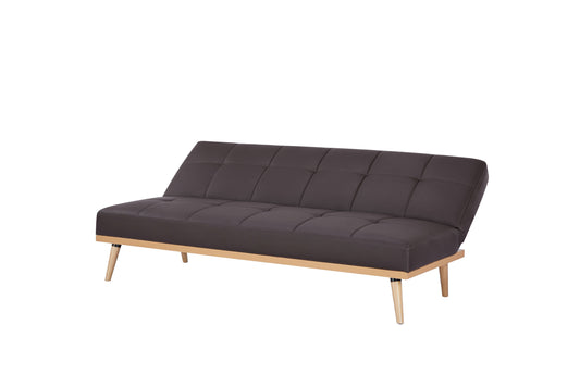 Sofá Cama Marsel, Gris, con estructura de madera y tela 100% poliéster