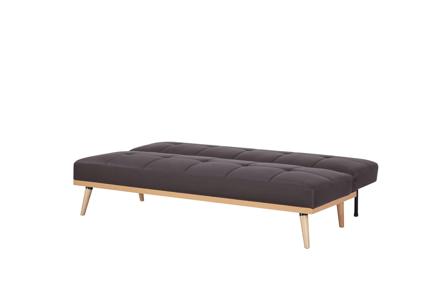 Sofá Cama Marsel, Gris, con estructura de madera y tela 100% poliéster