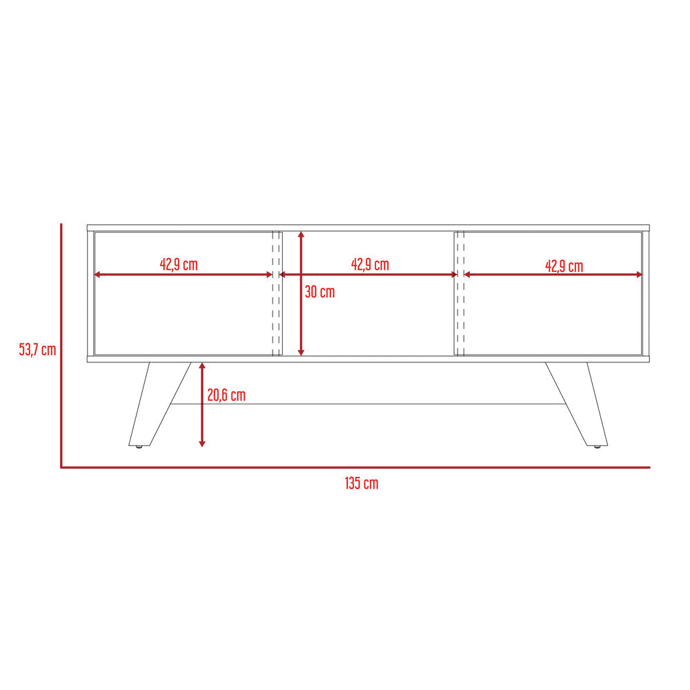 Mesa de Tv Rizzo, Castaño y Blanco Duqueza, con Espacio Para Televisor