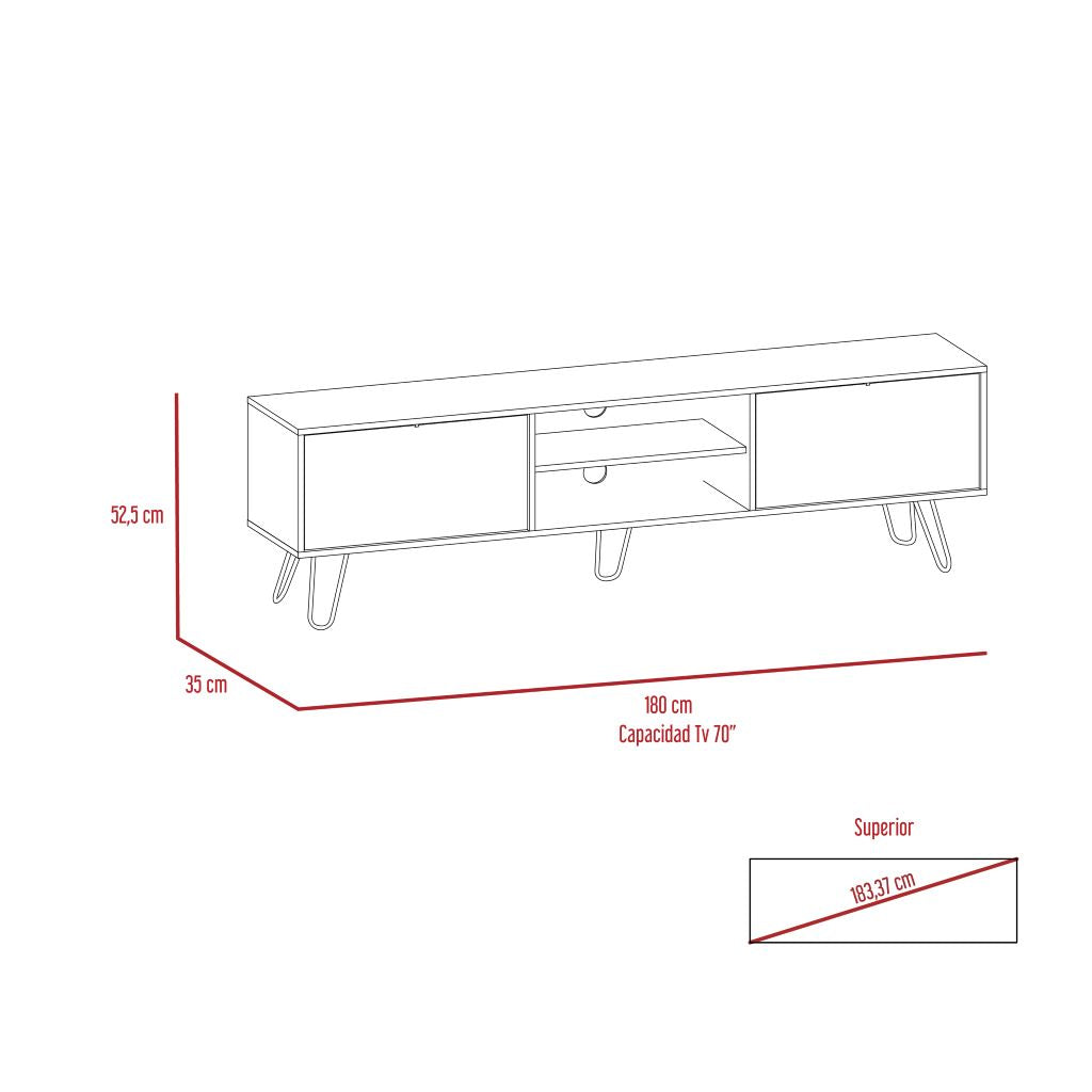 Mesa para TV Lara color Caoba y Blanco para Sala.