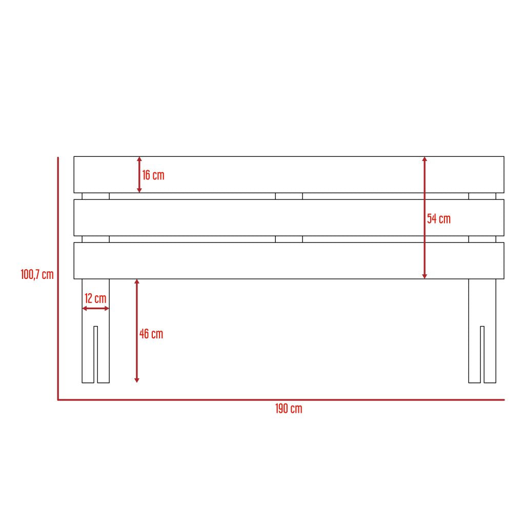 Cabecero para Cama Wesley, Wengue, ideal para cama doble