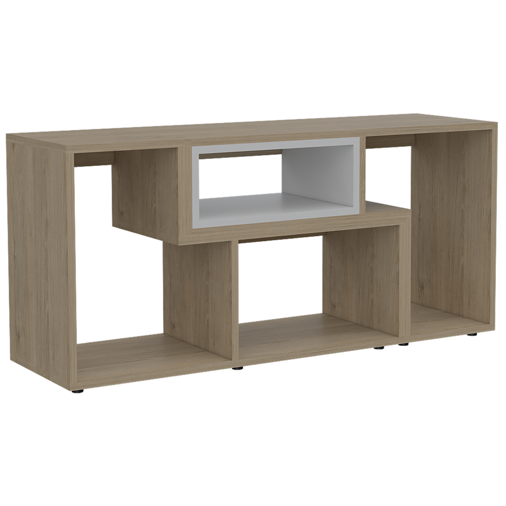 Mesa para TV Ascher, Beige y Blanco, para televisor de 50 pulgadas