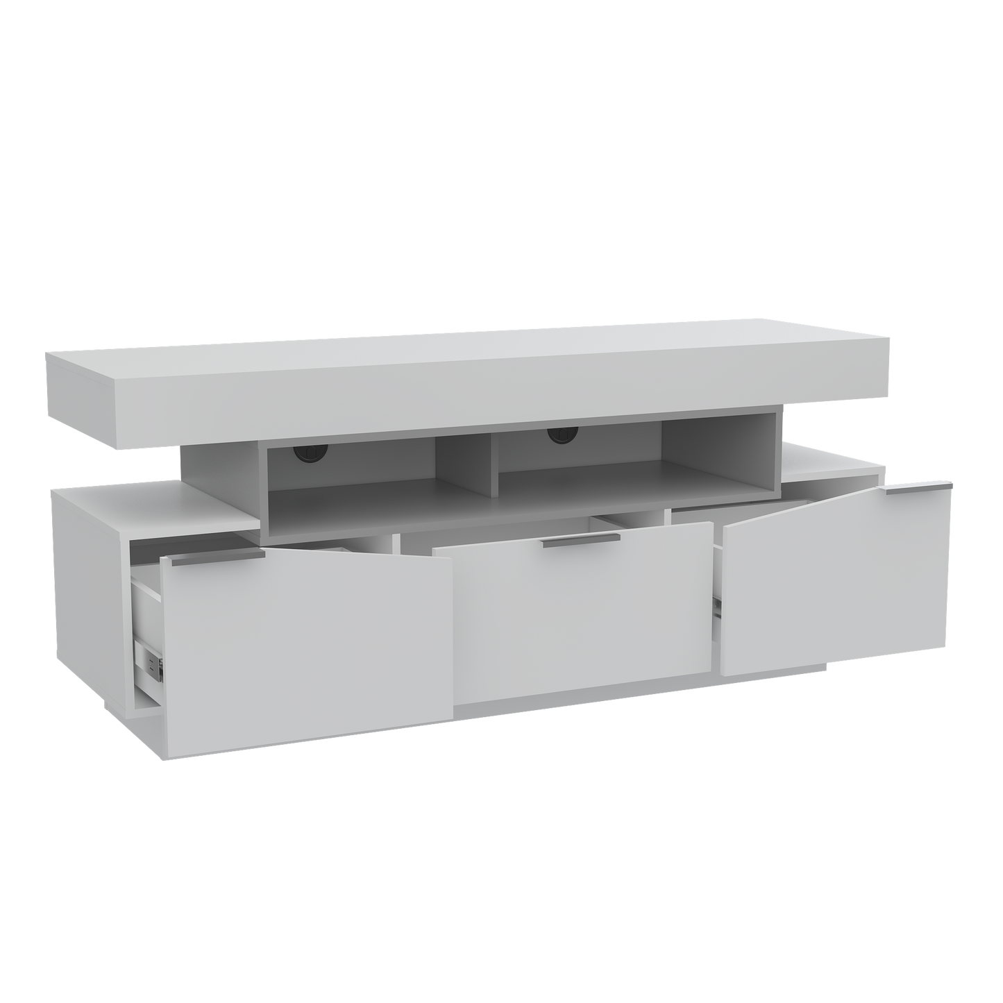 Mesa para TV Teo, Blanco, con espacio para televisor de hasta 55 pulgadas