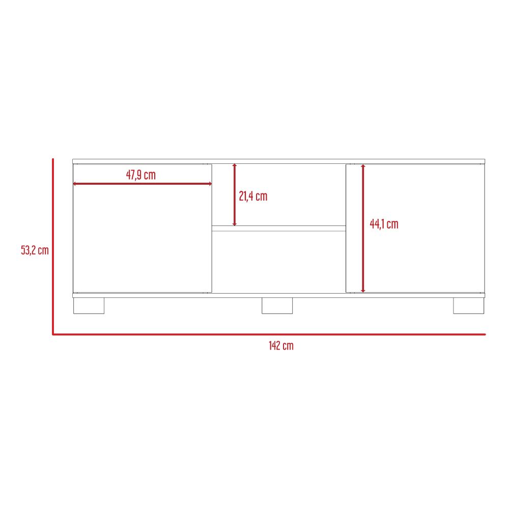 Mesa Para Tv Rayo, Blanco, con dos puertas y un entrepaño