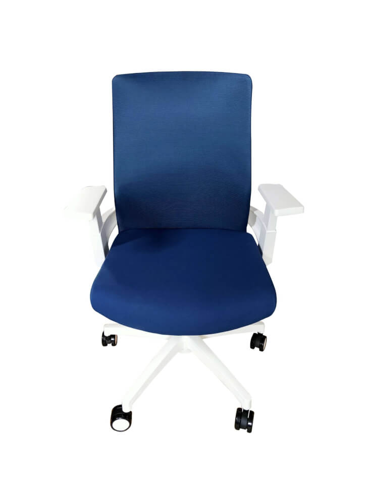 Silla de Escritorio Ejecutiva Atenas, Azul y Blanco, con cómodo espaldar y rodachinas