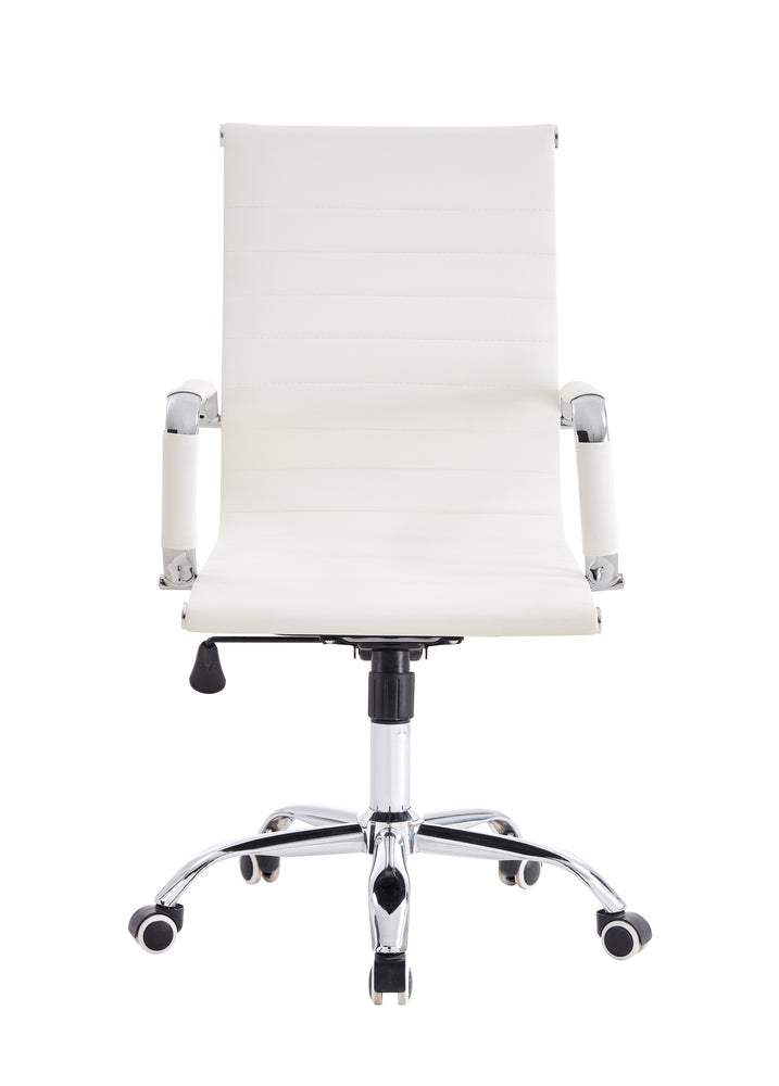 Silla Oficina X-56W, Blanca, con Cómodo Espaldar y Rodachines