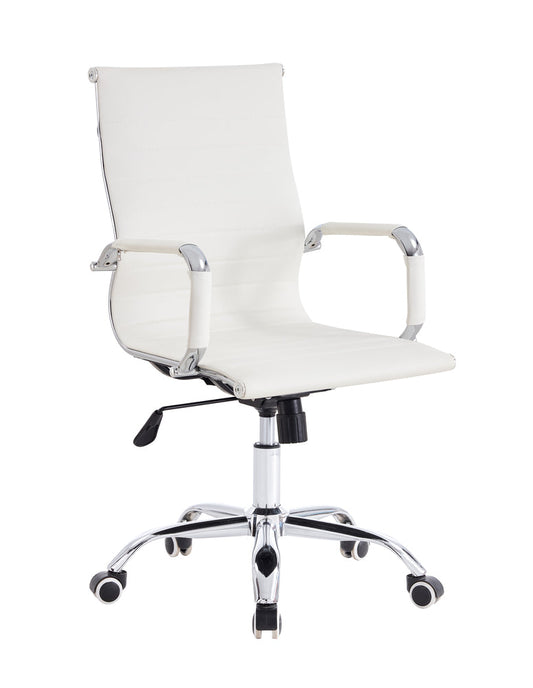 Silla Oficina X-56W, Blanca, con Cómodo Espaldar y Rodachines