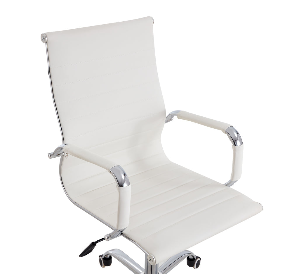 Silla Oficina X-56W, Blanca, con Cómodo Espaldar y Rodachines