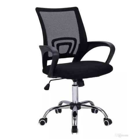 Silla Oficina X-60B, Negro, con Cómodo Espaldar y Rodachines -NOVEDAD