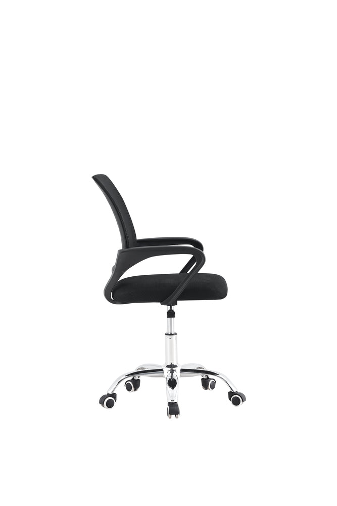 Silla Oficina X-60B, Negro, con Cómodo Espaldar y Rodachines -NOVEDAD