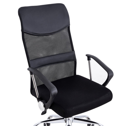 Silla Oficina X-50B, Negro, con Cómodo Espaldar y Rodachines