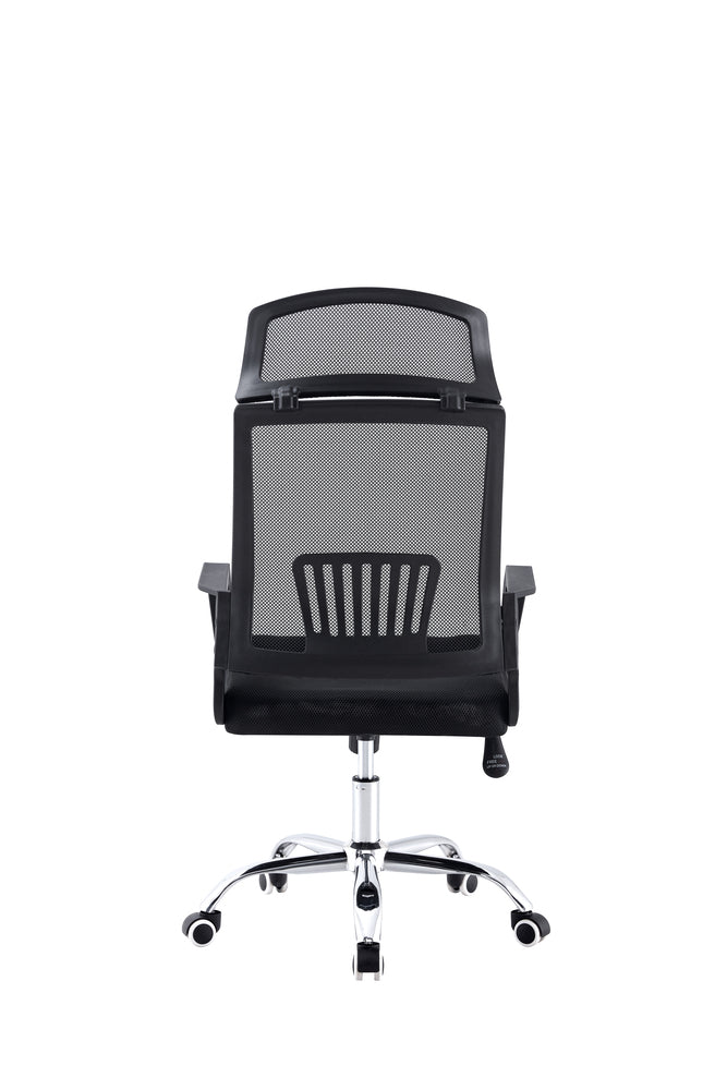 Silla Oficina X-57B, Negro, con Cómodo Espaldar y Rodachines