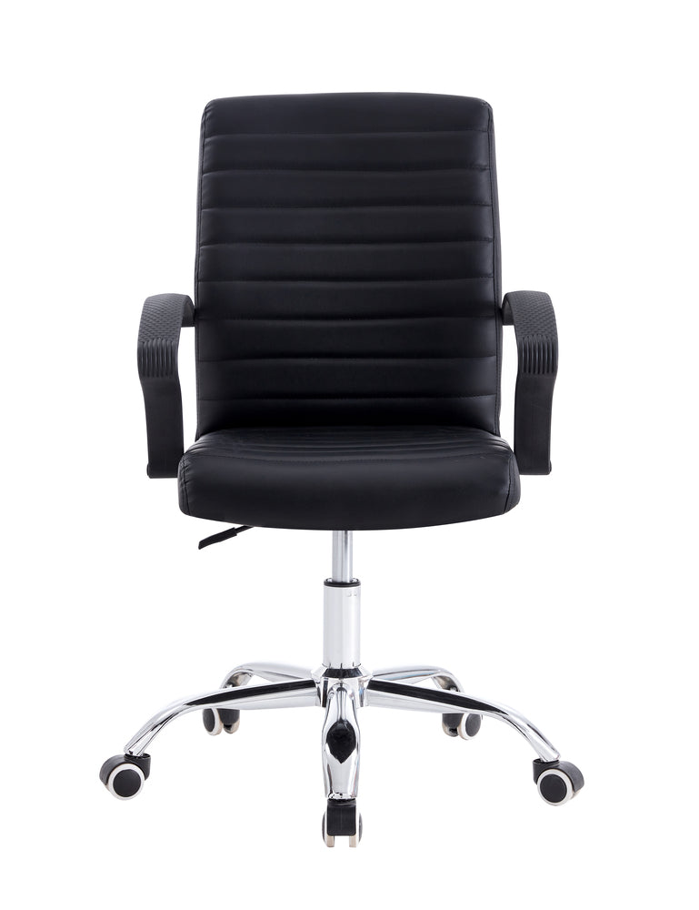 Silla Oficina X-59B, Negro, con Cómodo Espaldar y Rodachines